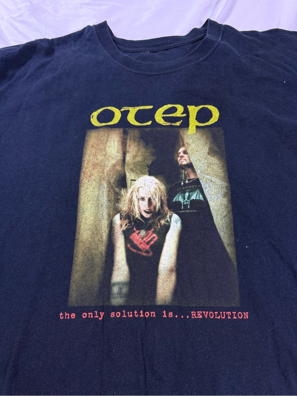 Vintage Otep Art is War Band Tee - Black with Yellow & Red Print VTG